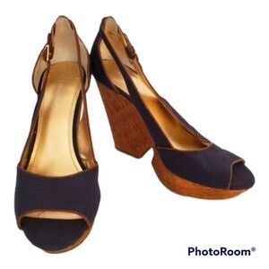 *BCBGeneration Denim Cork Platform Wedge Sz 8.5